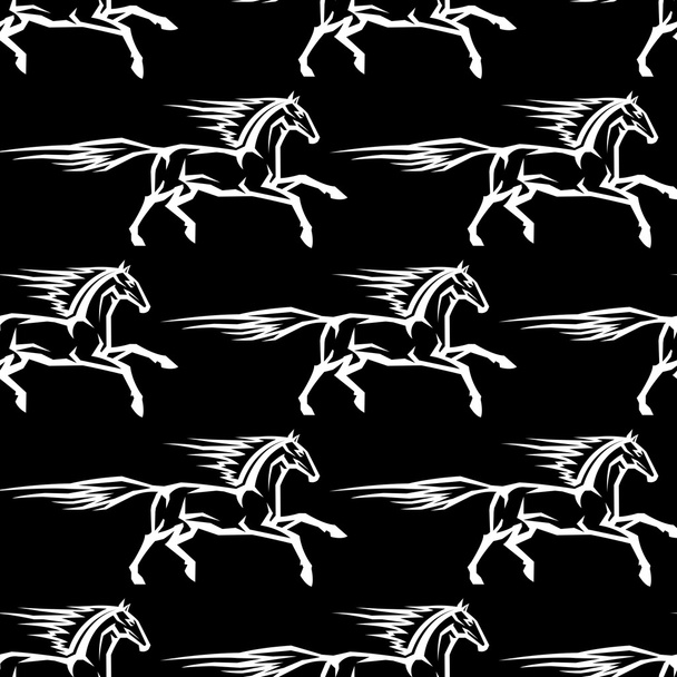 nahtloses Muster von Pferdehengsten - Vektor, Bild