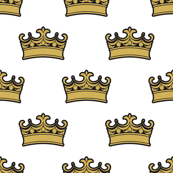naadloze patroon van gouden kronen  - Vector, afbeelding
