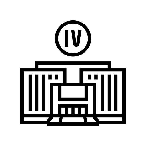 vier jaar college lijn pictogram vector illustratie - Vector, afbeelding