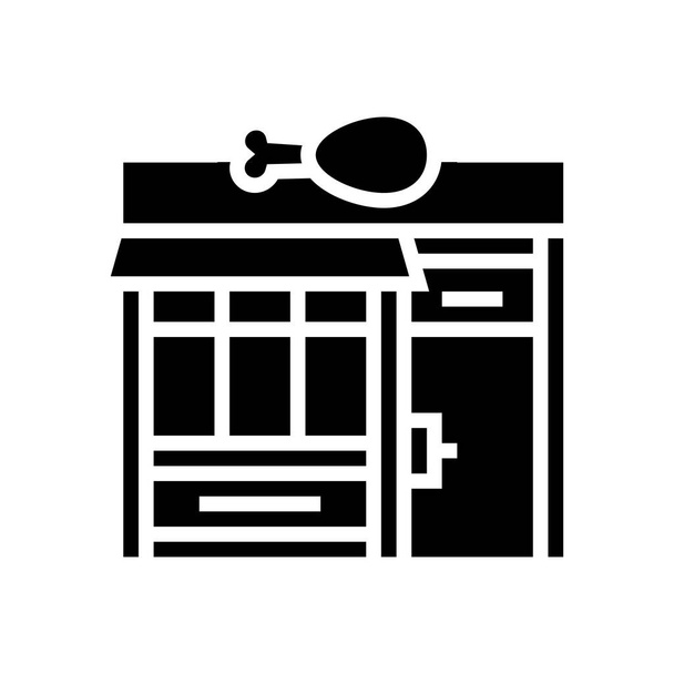 řeznictví obchod glyf ikona vektorové ilustrace - Vektor, obrázek