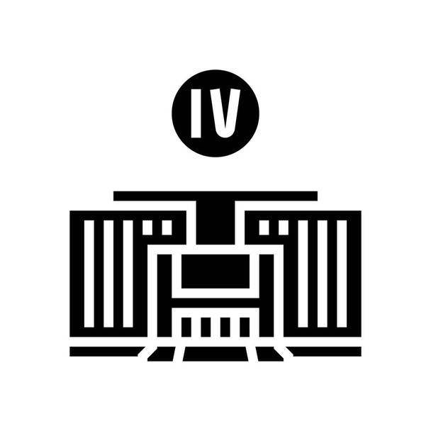 vier Jahre College-Glyphen-Symbol-Vektor-Illustration - Vektor, Bild