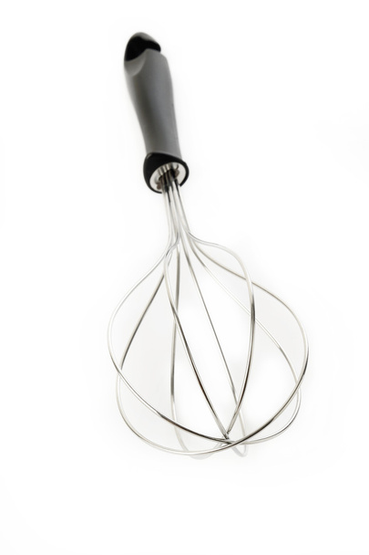 Whisk With Wooden Handle Isolated On White Stock Photo - Download