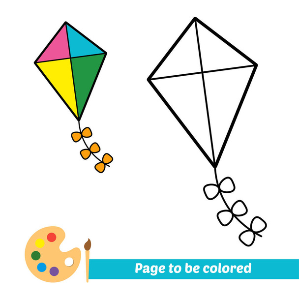Coloring book, kite vector image - Vetor, Imagem