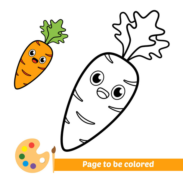 Livre à colorier pour enfants, vecteur de carotte - Vecteur, image