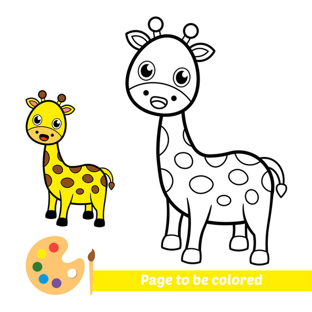 Coloring book for kids, giraffe vector - Διάνυσμα, εικόνα