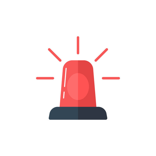 Emergency alarm icon in flat style. Alert lamp vector illustration on isolated background. Police urgency sign business concept. - Vektor, Bild