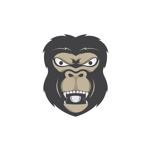 hűvös arc gorilla sikoly logó tervezés vektor grafikus szimbólum ikon jel illusztráció kreatív ötlet - Vektor, kép