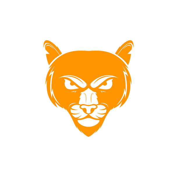 cool face tiger flat logo tasarımı vektör grafik simgesi simgesi çizim yaratıcı fikir - Vektör, Görsel
