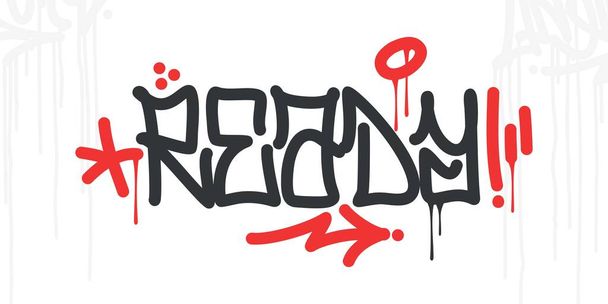 Yksinkertainen Abstrakti Hip Hop Käsin kirjoitettu Urban Street Art Graffiti Style Word valmis vektori kuvitus - Vektori, kuva