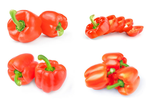 Group of bell peppers isolated on a white background with clipping path - Photo, Image