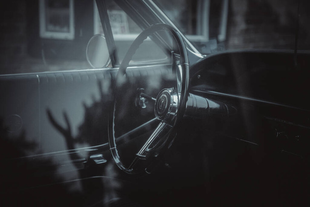 car steering wheel, close-up - Foto, imagen