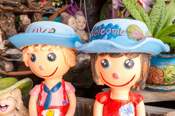 タイの笑顔粘土人形 - 写真・画像