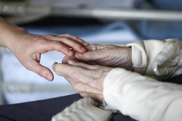 Geriatric services. Elder life at Hospital.  France.  - Photo, Image