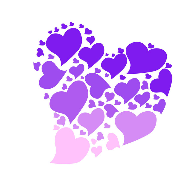 gradient hearts in the heart - Vetor, Imagem