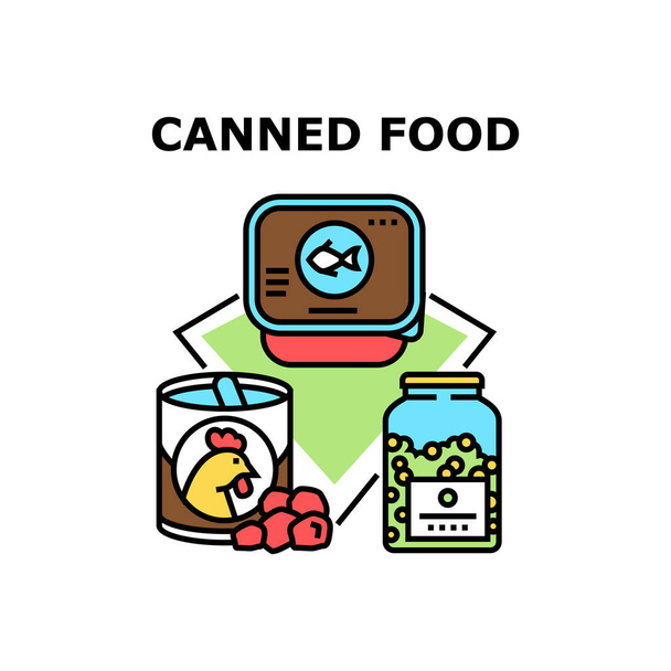 Illustrazione del colore del concetto di vettore alimentare in scatola - Vettoriali, immagini