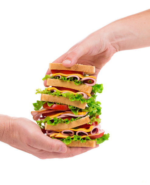 Sandwich in hands - Фото, зображення