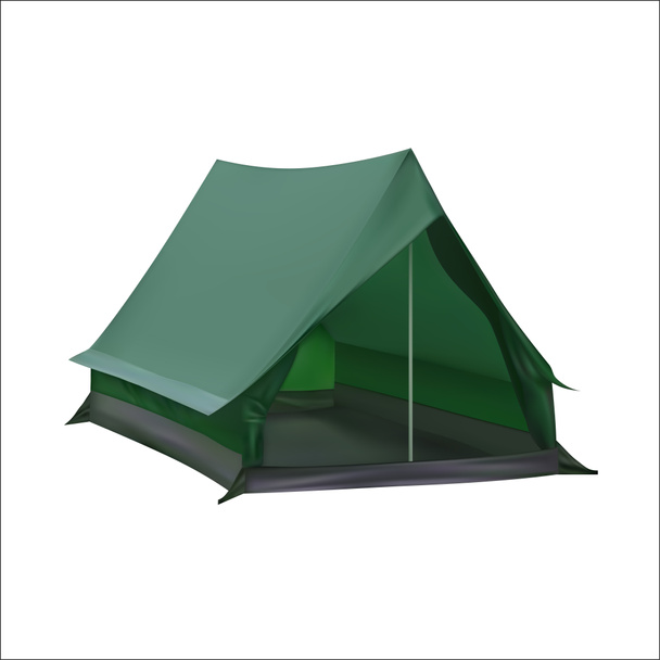 Green tent for tourism and recreation. 3d illustration - Foto, Imagem