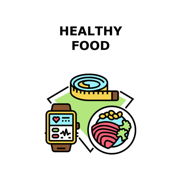 Zdrowa koncepcja wektora żywności Kolor Ilustracja - Wektor, obraz
