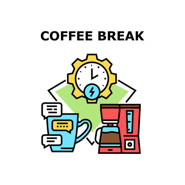 Coffee Break Vector Concept Illustrazione del colore - Vettoriali, immagini