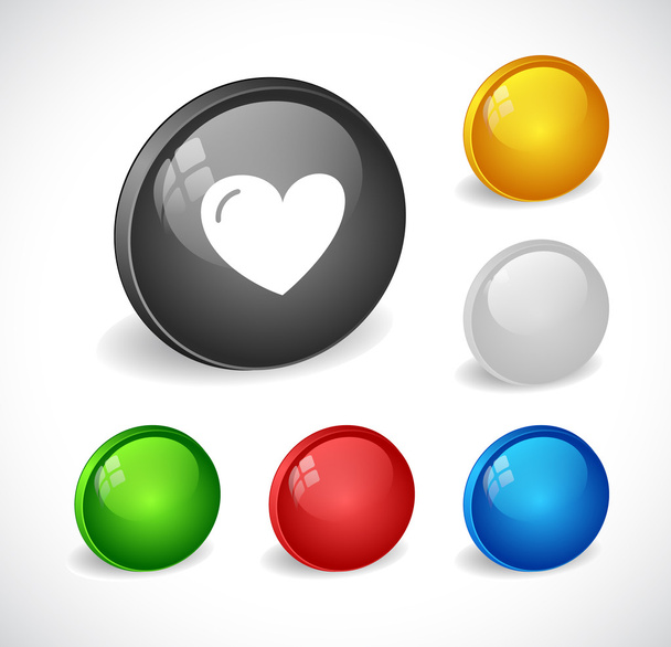Color 3d buttons for web. - Vektor, kép