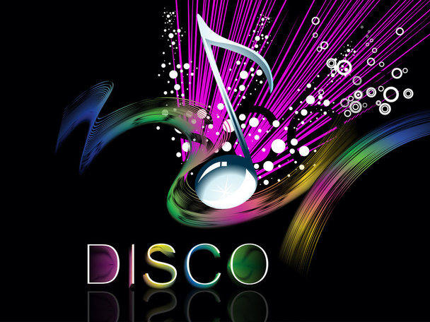 colorful musical notes with background - Vector, Imagen