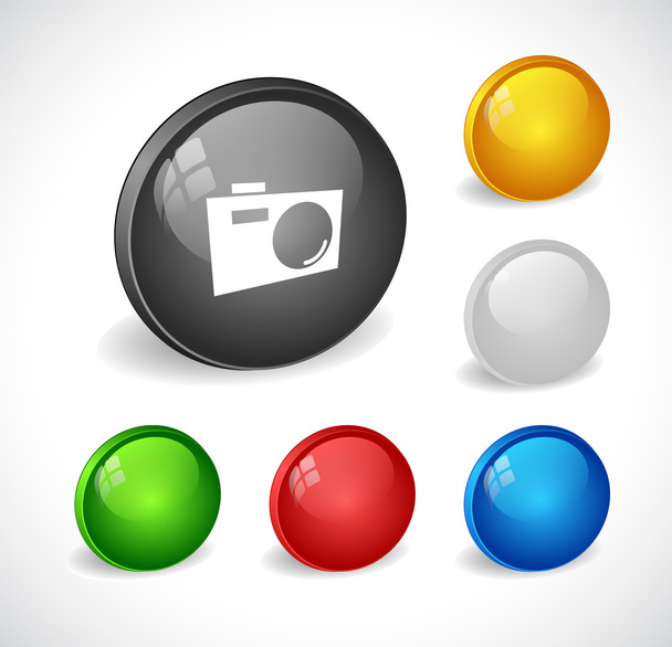 Color 3d buttons for web. - Vector, afbeelding