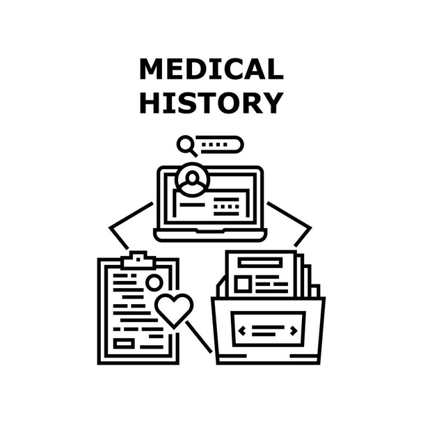 Ιατρική Ιστορία Διάνυσμα έννοια μαύρη απεικόνιση - Διάνυσμα, εικόνα