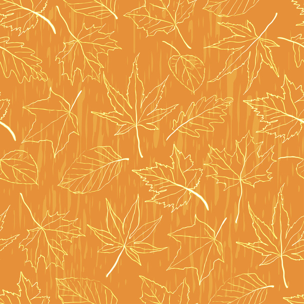Seamless pattern autumn leaves - Vector, Image