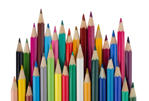 Streszczenie tła z kolorowych ołówków - Zdjęcie, obraz