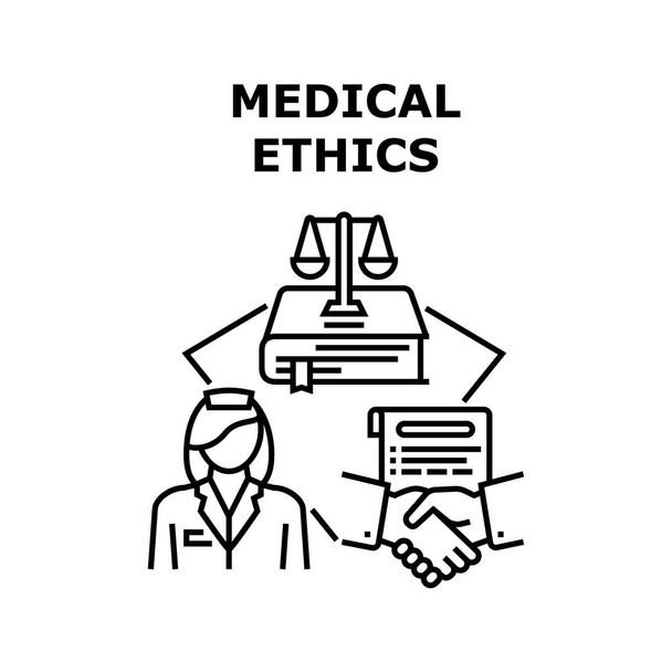 Ética médica Vector Concepto Negro Ilustración - Vector, Imagen