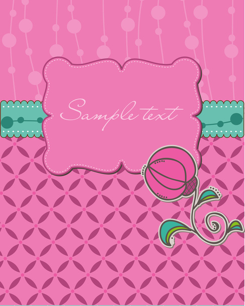 Floral greeting card - with place for your text or photo - Vector, imagen
