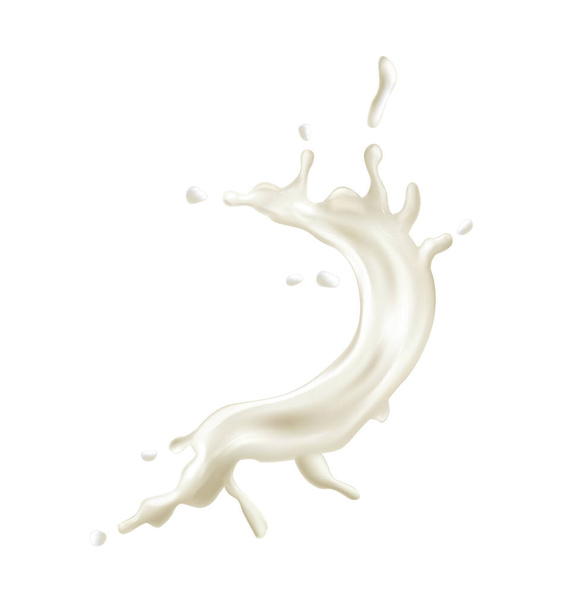 Milk Splash Realistische samenstelling - Vector, afbeelding