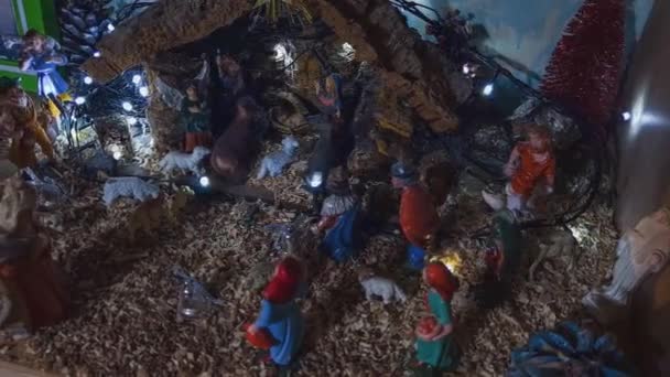 karakteristieke kerststal van de scène van Jezus - Video