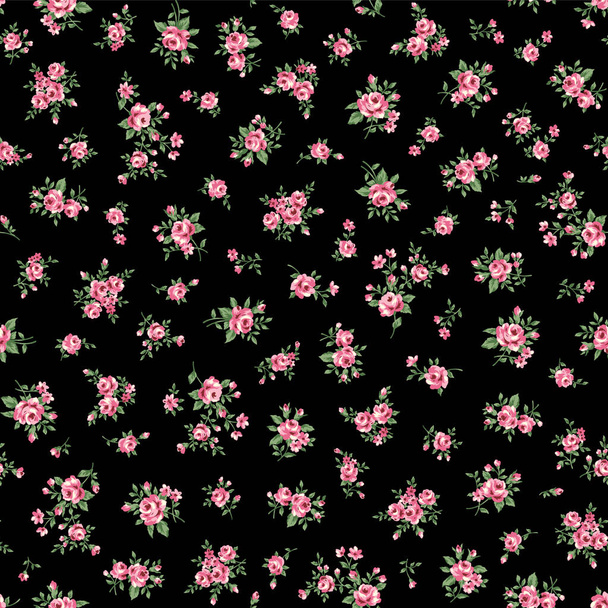 Seamless pattern with a beautiful bouquet of roses, - Vector, imagen