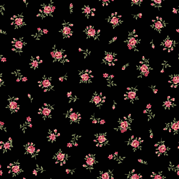 Seamless pattern with a beautiful bouquet of roses, - Vektör, Görsel