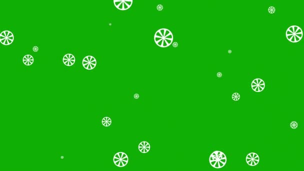 Spinning wheels motion graphics with green screen background - Metraje, vídeo