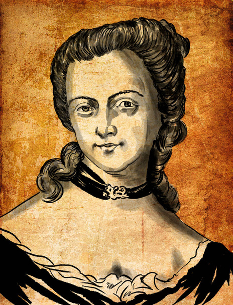 Emilie Du Chtelet was filosoof, natuurkundige en wiskundige en een sleutelfiguur in de ontvangst en ontwikkeling van Newtoniaanse mechanica in Frankrijk en auteur tijdens het tijdperk van de Verlichting.. - Foto, afbeelding