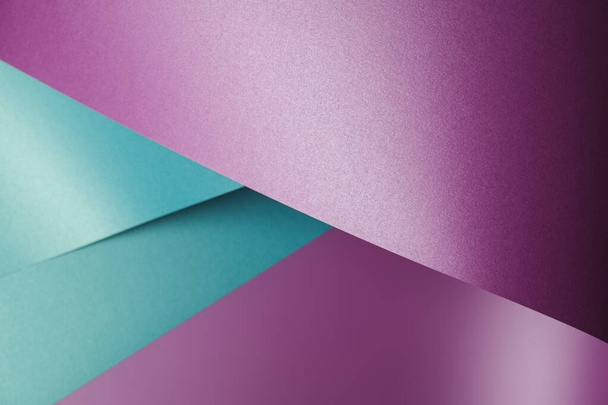 Fuerte fondo violeta y turquesa con formas de gradiente metálico. Fondo mínimo de fluidos - Foto, imagen