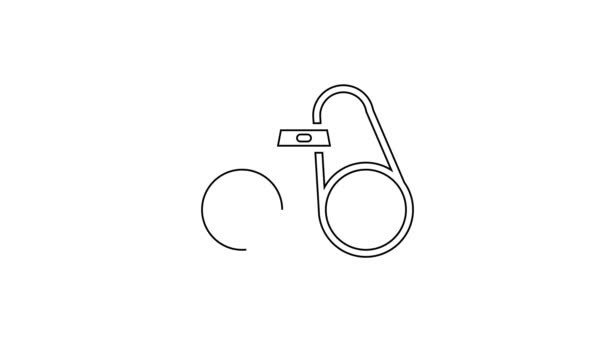 Black line Binoculars icon isolated on white background. Find software sign. Spy equipment symbol. 4K Video motion graphic animation - Кадры, видео
