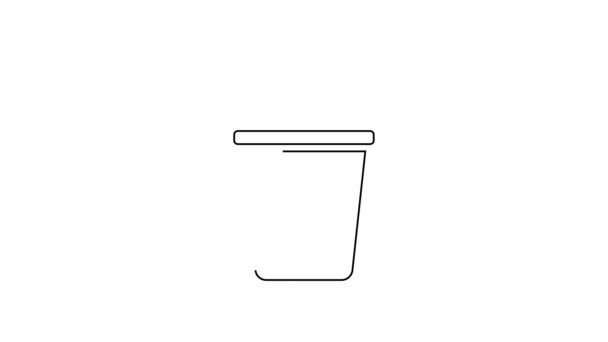 Beyaz arkaplanda siyah çizgi Bucket simgesi izole edildi. Temizlik hizmeti konsepti. 4K Video hareketli grafik canlandırması - Video, Çekim