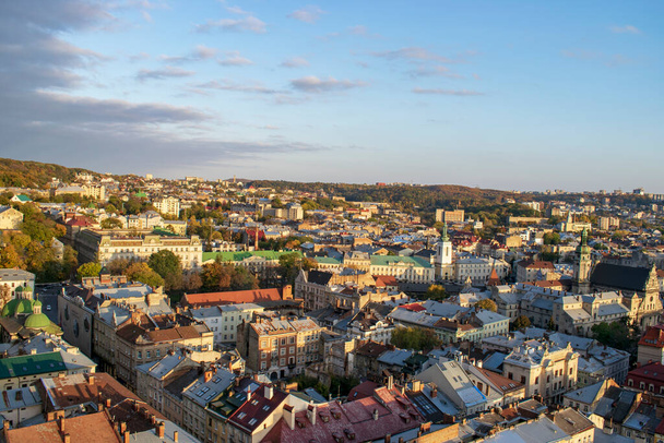 Panorama starého historického centra města Lvova. Ukrajina, Evropa - Fotografie, Obrázek