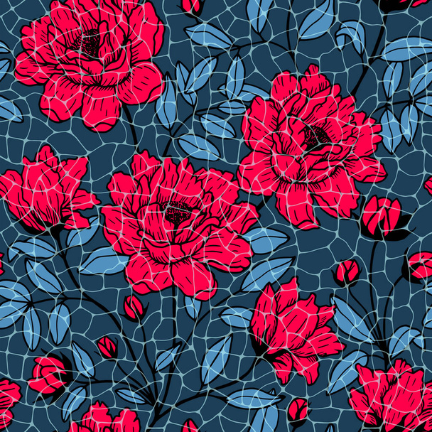 Flores patrón sin costuras. Ilustración vectorial
  - Vector, Imagen