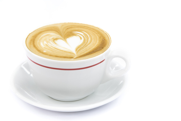 Tasse Kaffee Art Latte oder Cappuccino  - Foto, Bild