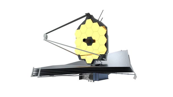 James Webb Space Telescope on white background - 3D rendering - Photo, Image
