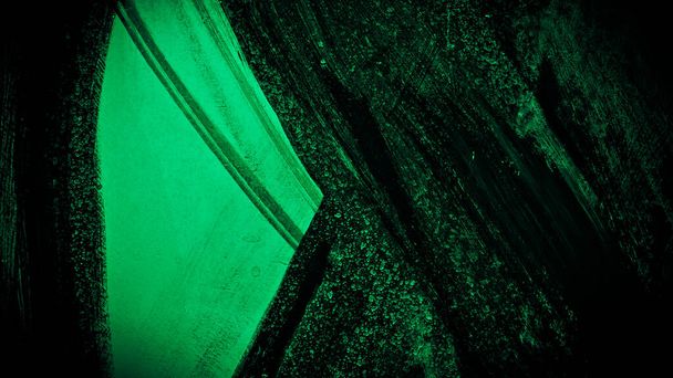 Gloomy background with cracked neon green paint. Abstract background of creative peeling paint, texture of acrylic paints. Artistic wall. Halloween background - Foto, Bild