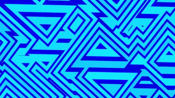 Moving pattern in style of maze. Design. Rotating and changing ornament of square lines. Labyrinth pattern with dizzying hypnotic effect - Filmati, video