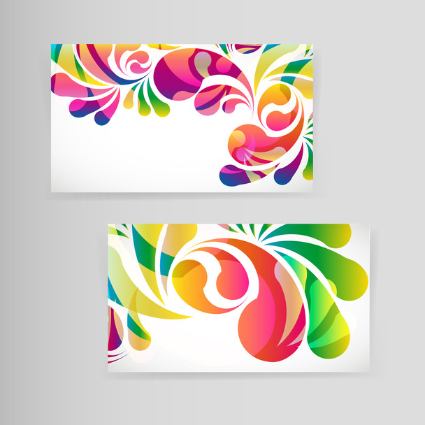 Sample business card with bright teardrop-shaped arches. - Vektor, Bild