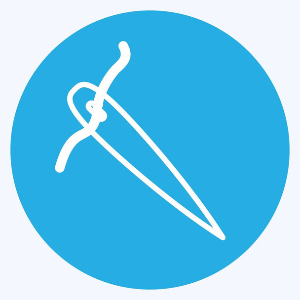 Needle Icon in trendy blue eyes style isolated on soft blue background - Vetor, Imagem