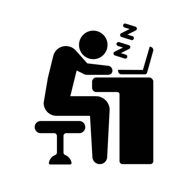 Chronic fatigue, overwork, lack of sleep vector icon illustration - Vettoriali, immagini