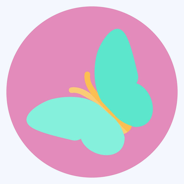 Butterfly Flying Icon in trendy flat style isolated on soft blue background - Vettoriali, immagini